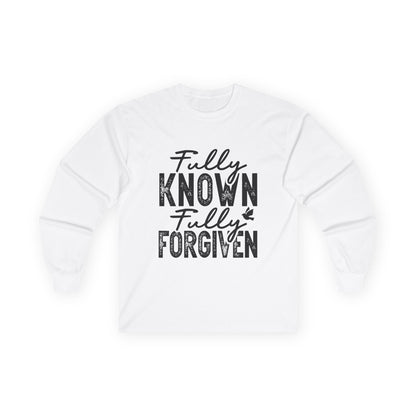 Fully Known Fully Forgiven Long Sleeve Tee for Faith and Comfort