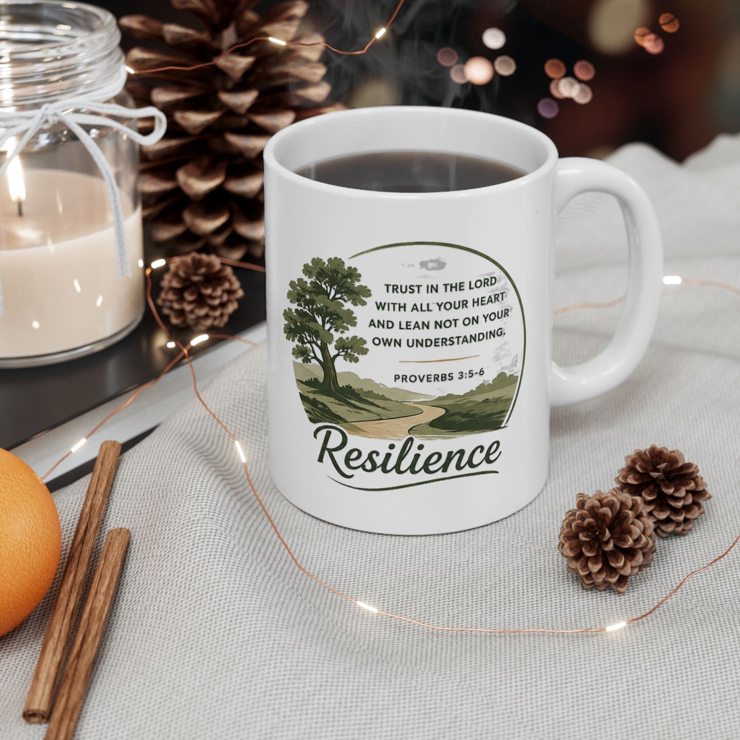 Resilience Tree Ceramic Mug — Inspirational Quote Coffee Cup (11oz & 15oz)