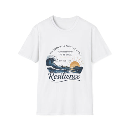 Resilience T-Shirt — "The Lord Will Fight for You" Exodus 14:14 Christian Tee