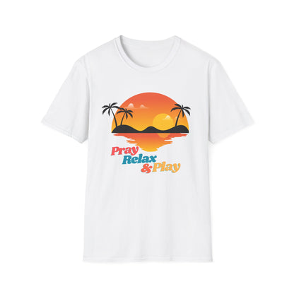 Unisex Beach Vibe T-Shirt - "Pray, Relax & Play" - Summer Casual Wear, Vacation Apparel, Gift for Beach Lovers, Eco-Friendly Fashion, [...]