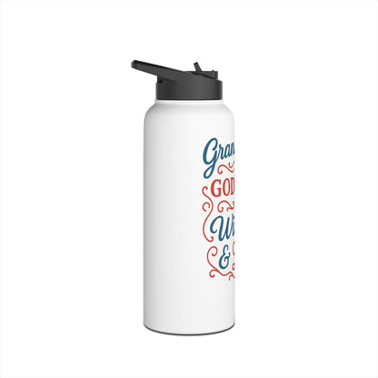 Grandparents Are God’s Gift Stainless Steel Water Bottle — Inspirational Faith Quote