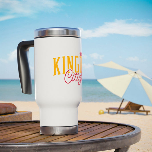 Kingdom Citizen Stainless Steel Travel Mug - 14oz with Handle for Daily Inspiration