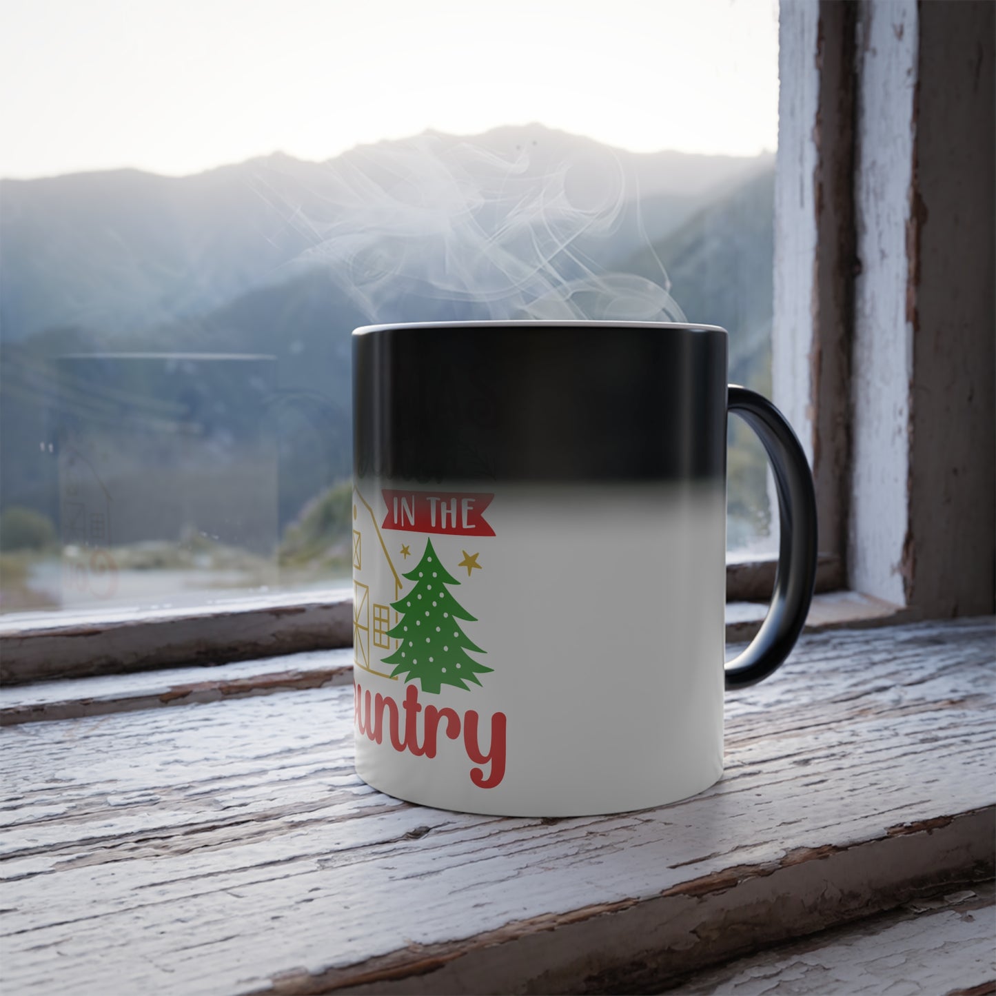 Color-Changing Mug — "Christmas Is Better in the Country" Holiday Farmhouse 11oz