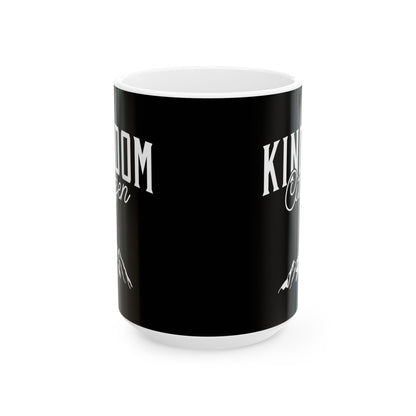 Kingdom Coffee Mug - Black Ceramic (11oz, 15oz) - Perfect for Adventurers & Coffee Lovers
