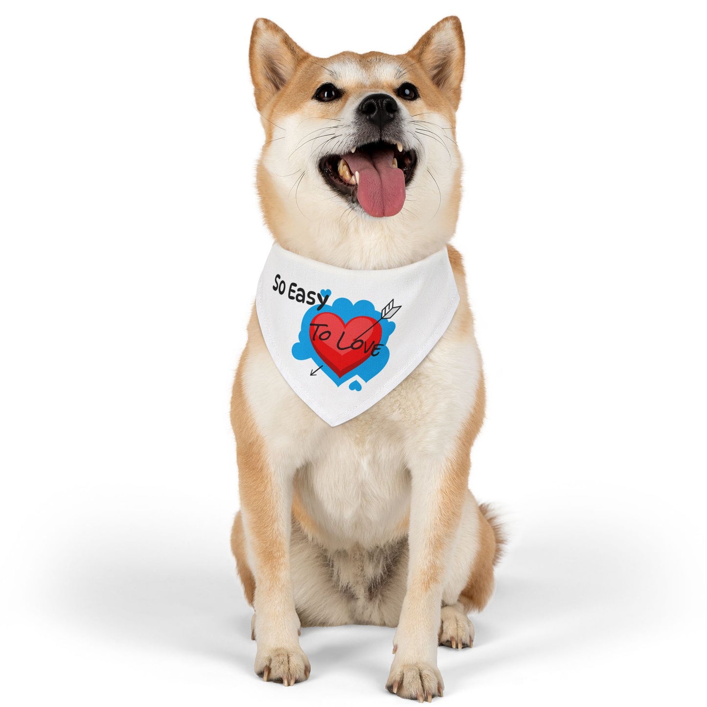 "So Easy To Love" -Cute Pet Bandana Collar - Design for Dogs