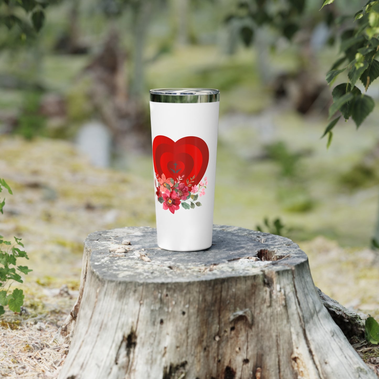 Beautiful Floral Copper Tumbler - 22oz Insulated Travel Mug