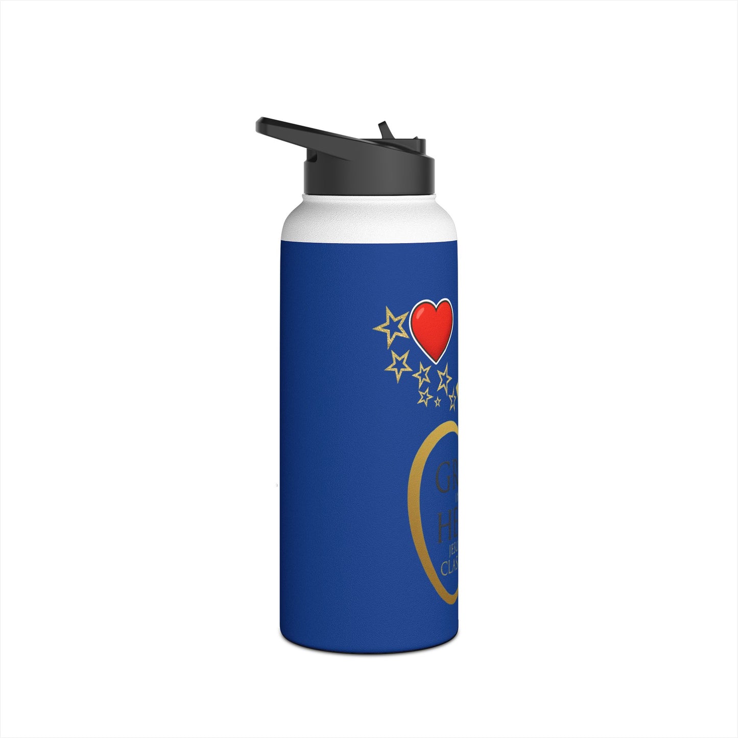 Inspirational Teacher Water Bottle — “Grace in My Heart, Jesus in My Classroom” Stainless Steel Bottle