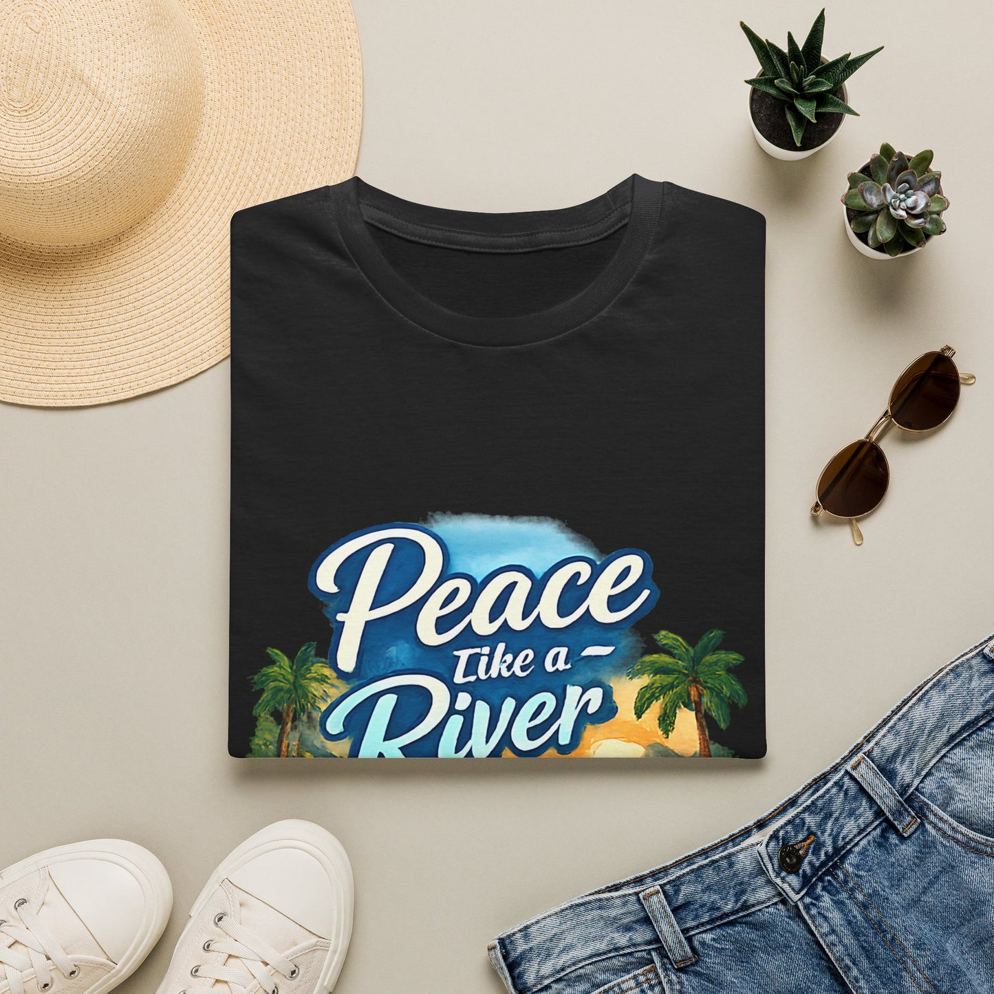Peace Like a River T‑Shirt — Scenic River Prayer Tee