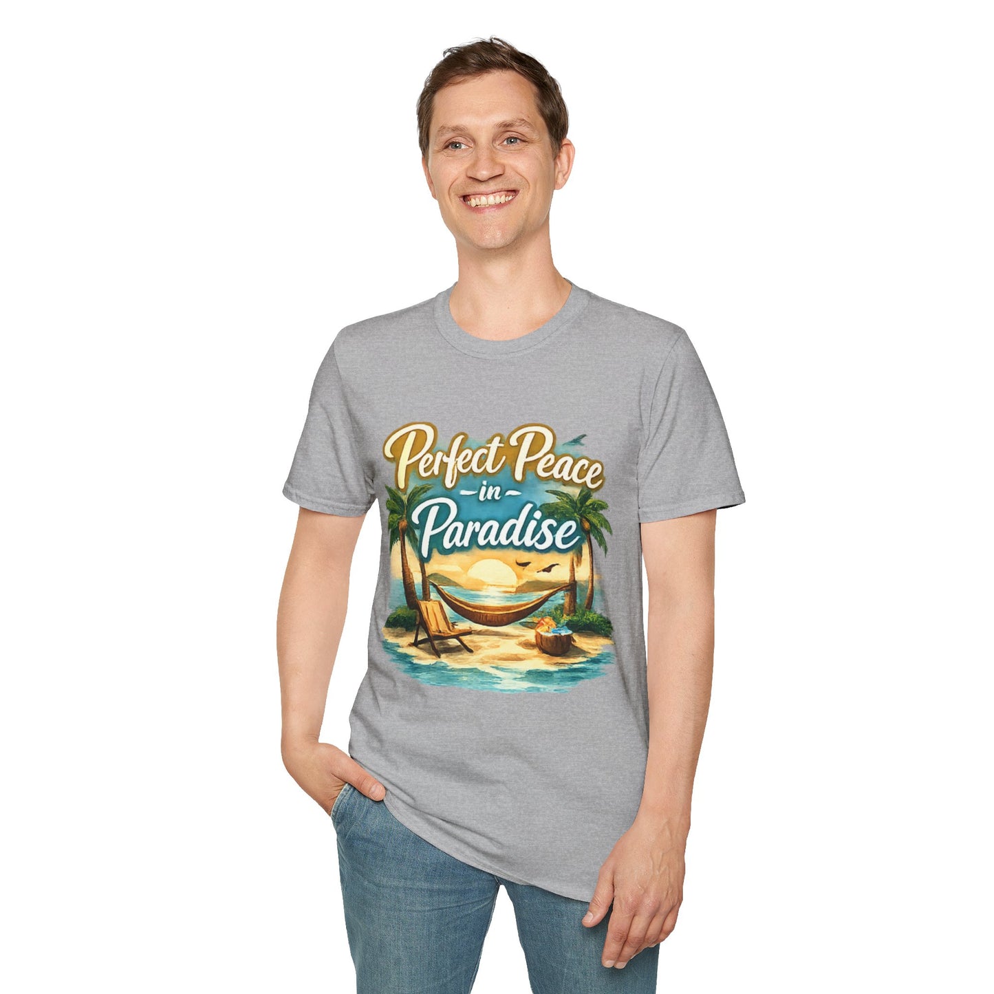 Perfect Peace in Paradise T-Shirt — Tropical Beach Graphic Tee