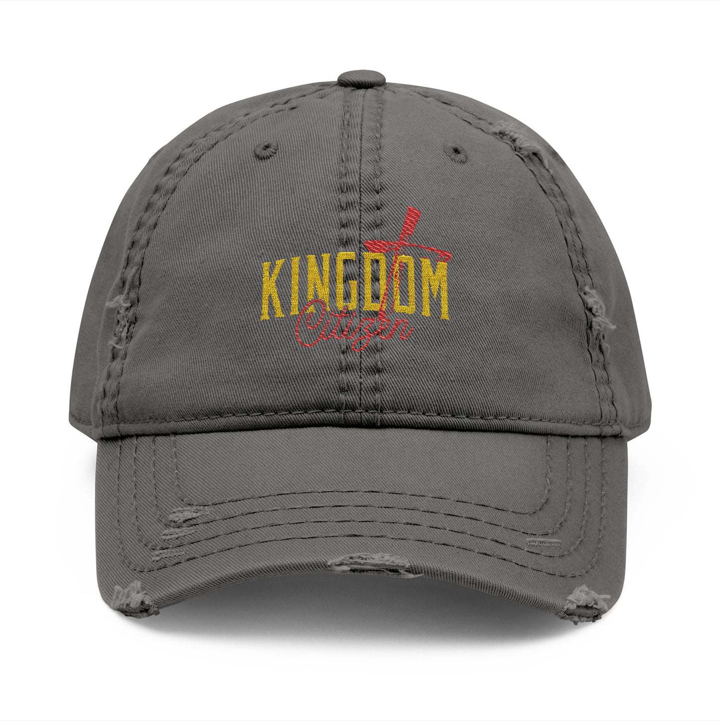 Kingdom Distressed Dad Hat - Casual Embroidered Cap for Everyday Style