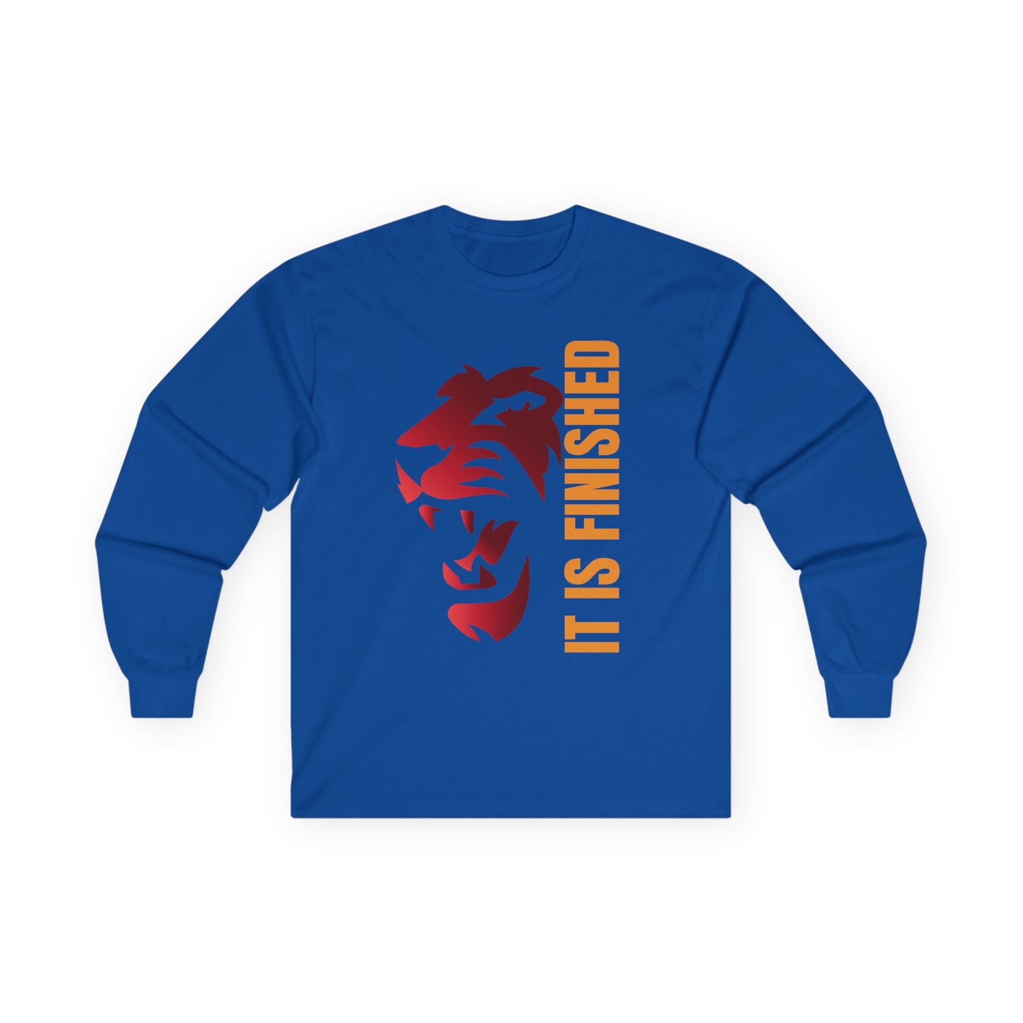 Inspirational Lion Long Sleeve Tee - "It Is Finished"