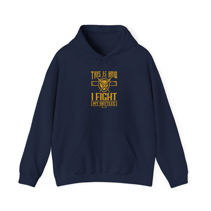 I Fight My Battles Unisex Heavy Blend™ Hooded Sweatshirt