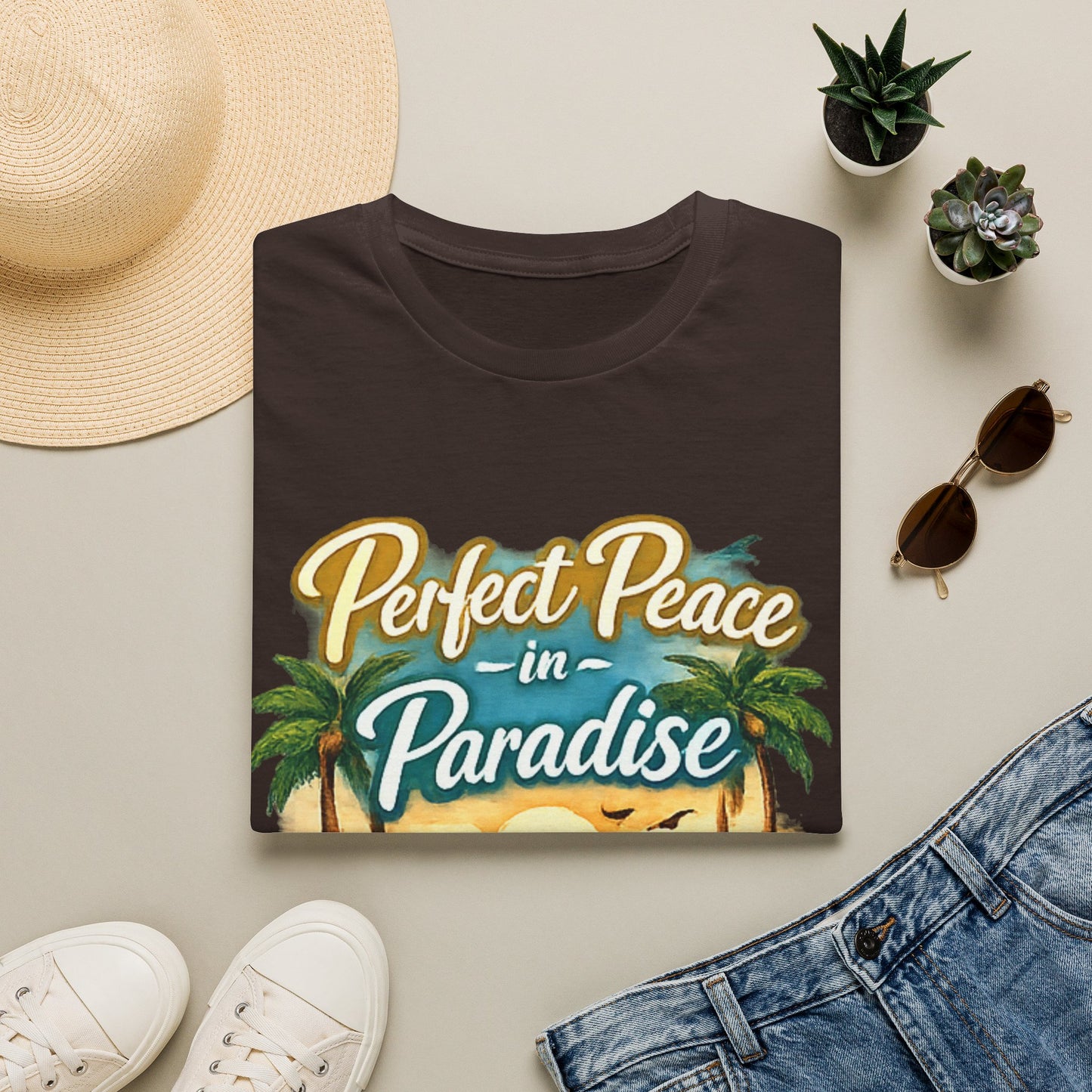 Perfect Peace in Paradise T-Shirt — Tropical Beach Graphic Tee