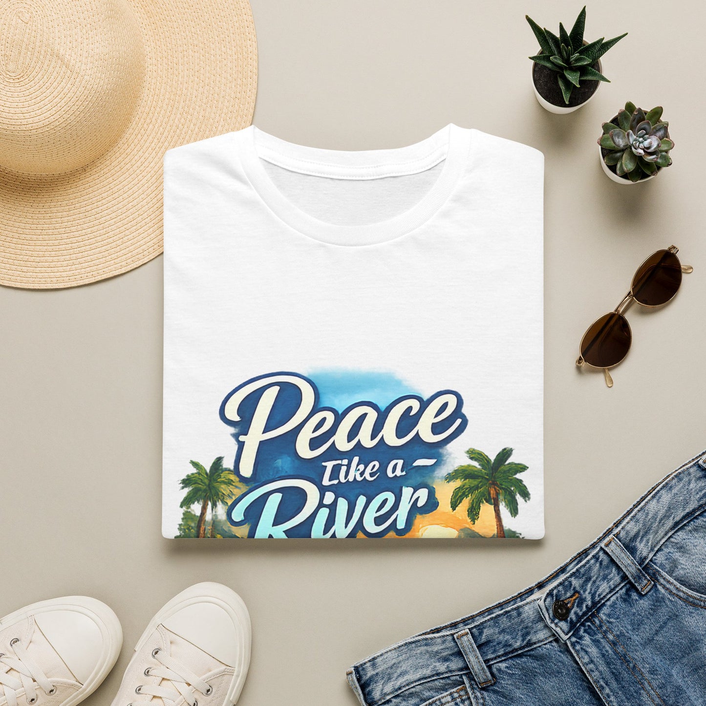 Peace Like a River T‑Shirt — Scenic River Prayer Tee