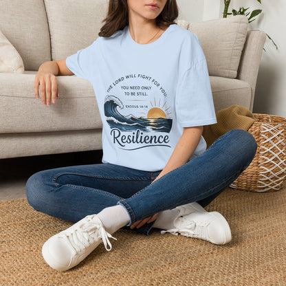 Resilience T-Shirt — "The Lord Will Fight for You" Exodus 14:14 Christian Tee