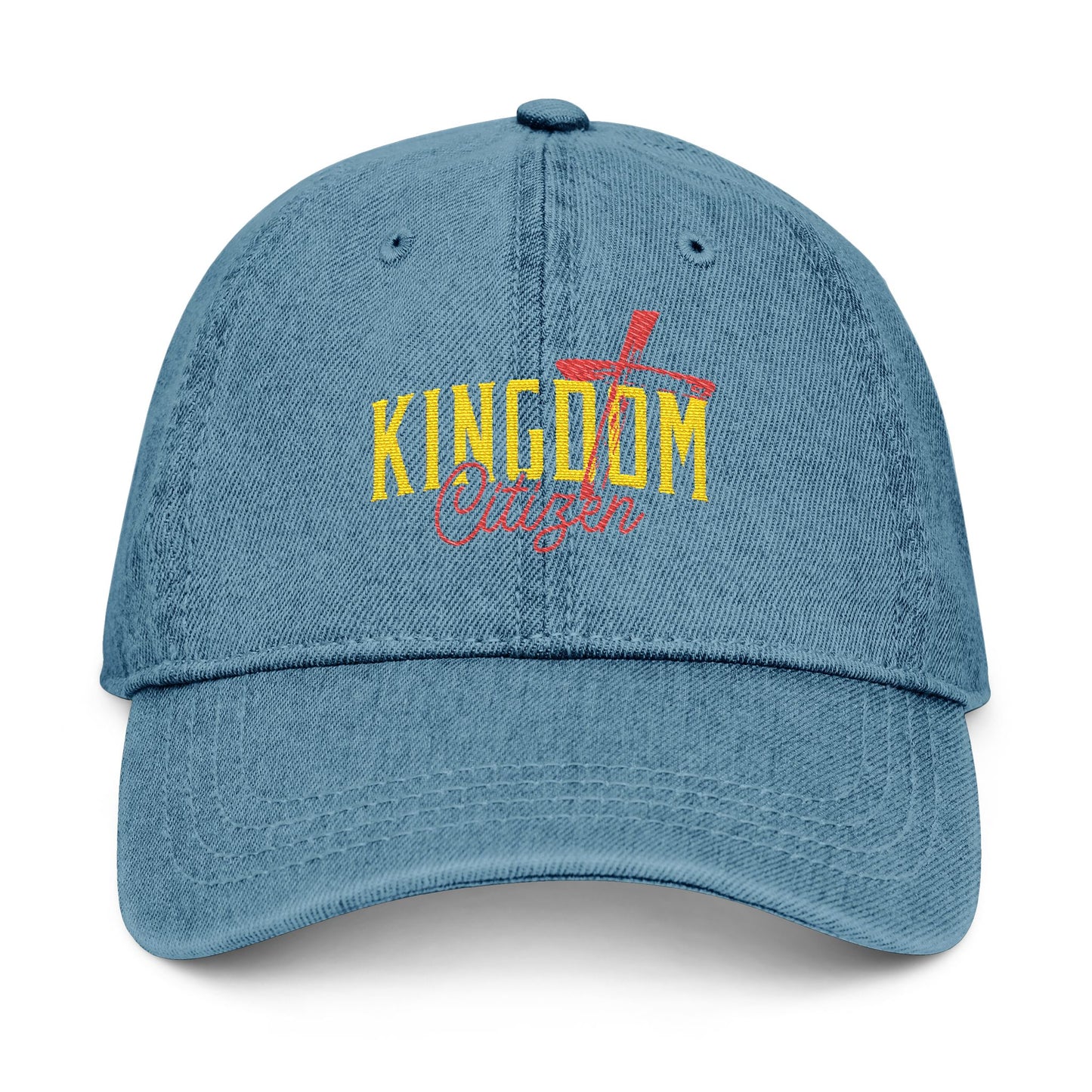 Kingdom Citizen Embroidered Denim Hat - Stylish Faith-Based Accessory