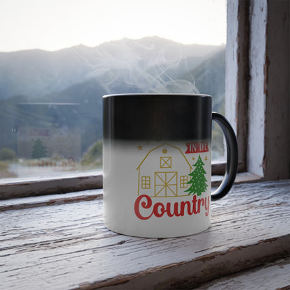 Color Morphing Mug — "Christmas Is Better In The Country" Holiday Coffee Cup (11oz)