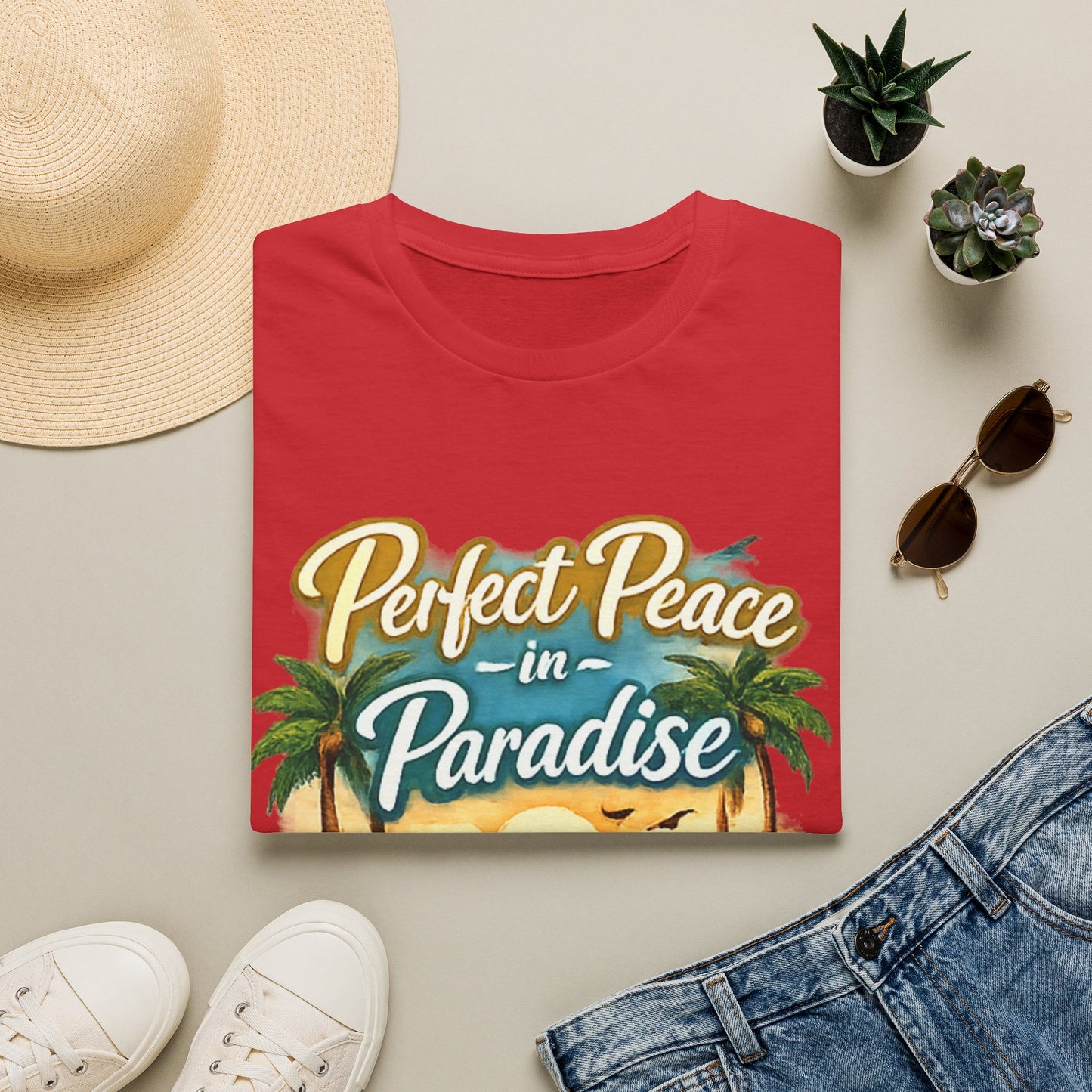 Perfect Peace in Paradise T-Shirt — Tropical Beach Graphic Tee