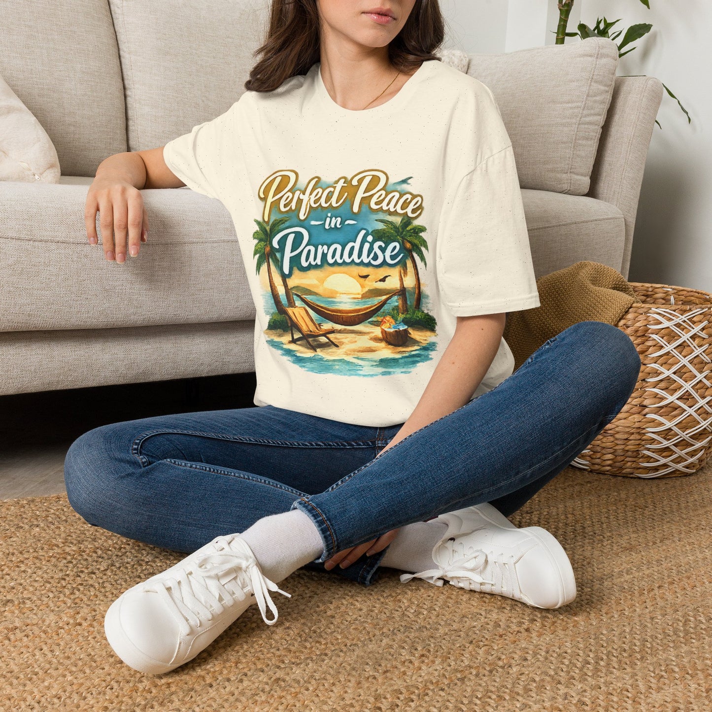Perfect Peace in Paradise T-Shirt — Tropical Beach Graphic Tee