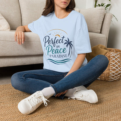 Perfect in Peace Paradise T-Shirt — Beach Palm Sunset Graphic Tee