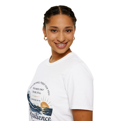 Resilience T-Shirt — "The Lord Will Fight for You" Exodus 14:14 Christian Tee