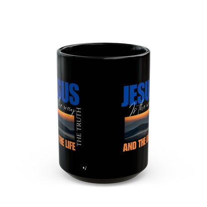 Inspirational Black Mug - Jesus is the Way, the Truth, and the Life - Perfect Gift for Believers