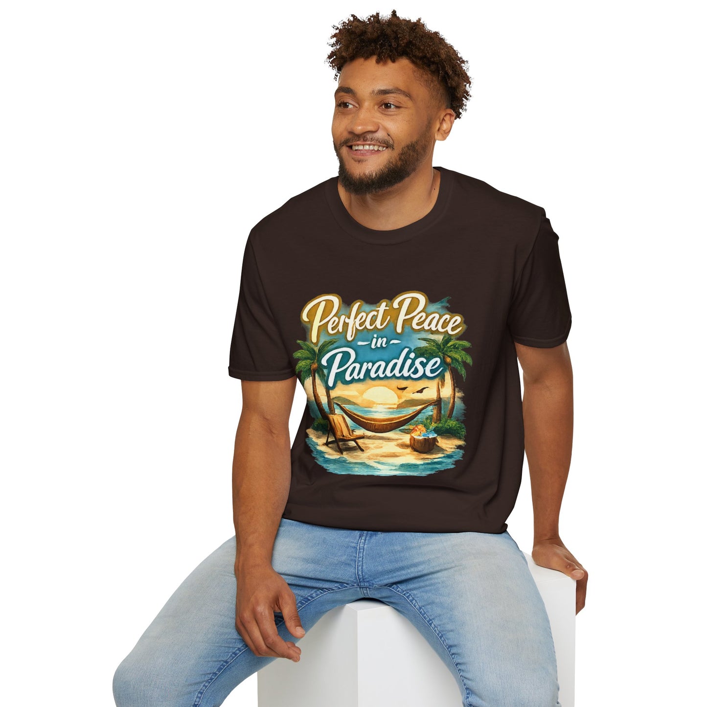 Perfect Peace in Paradise T-Shirt — Tropical Beach Graphic Tee