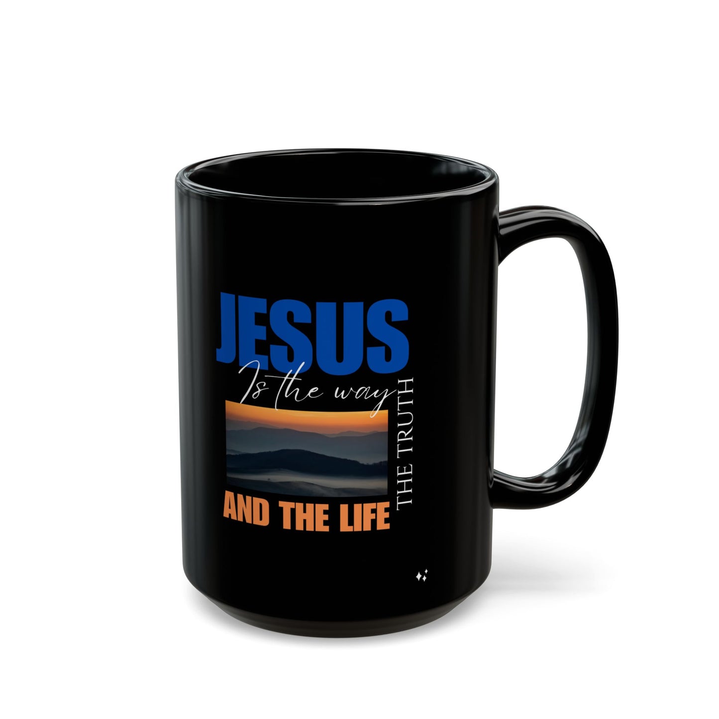Inspirational Black Mug - Jesus is the Way, the Truth, and the Life - Perfect Gift for Believers