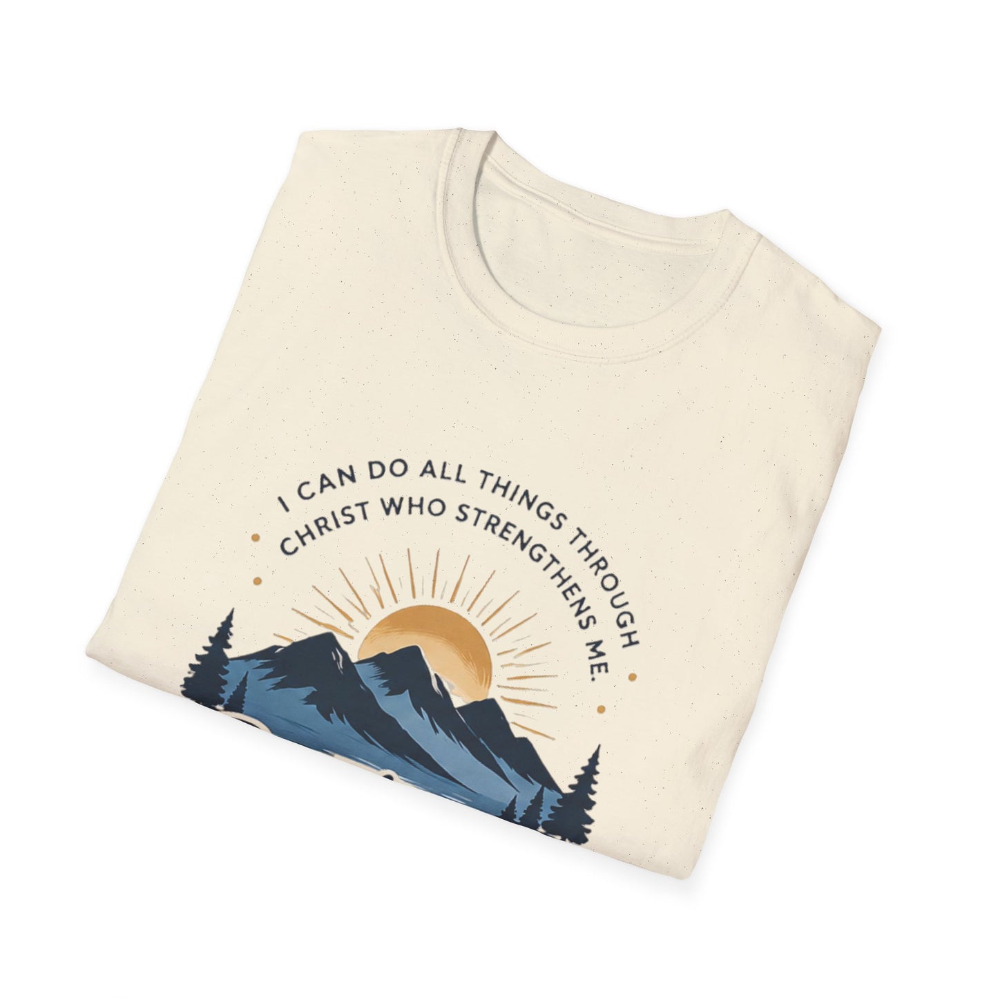 Resilience Mountain T‑Shirt — "I Can Do All Things Through Christ" Inspirational Christian Tee