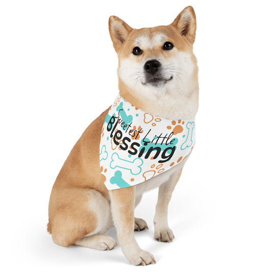 Sweetest Little Blessing Pet Bandana Collar - Cute Dog Accessory for Celebrating Pets