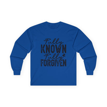 Fully Known Fully Forgiven Long Sleeve Tee for Faith and Comfort