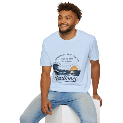 Resilience T-Shirt — "The Lord Will Fight for You" Exodus 14:14 Christian Tee