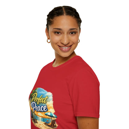 Perfect Peace Beach T-Shirt — Tropical Palm Sunset Graphic Tee