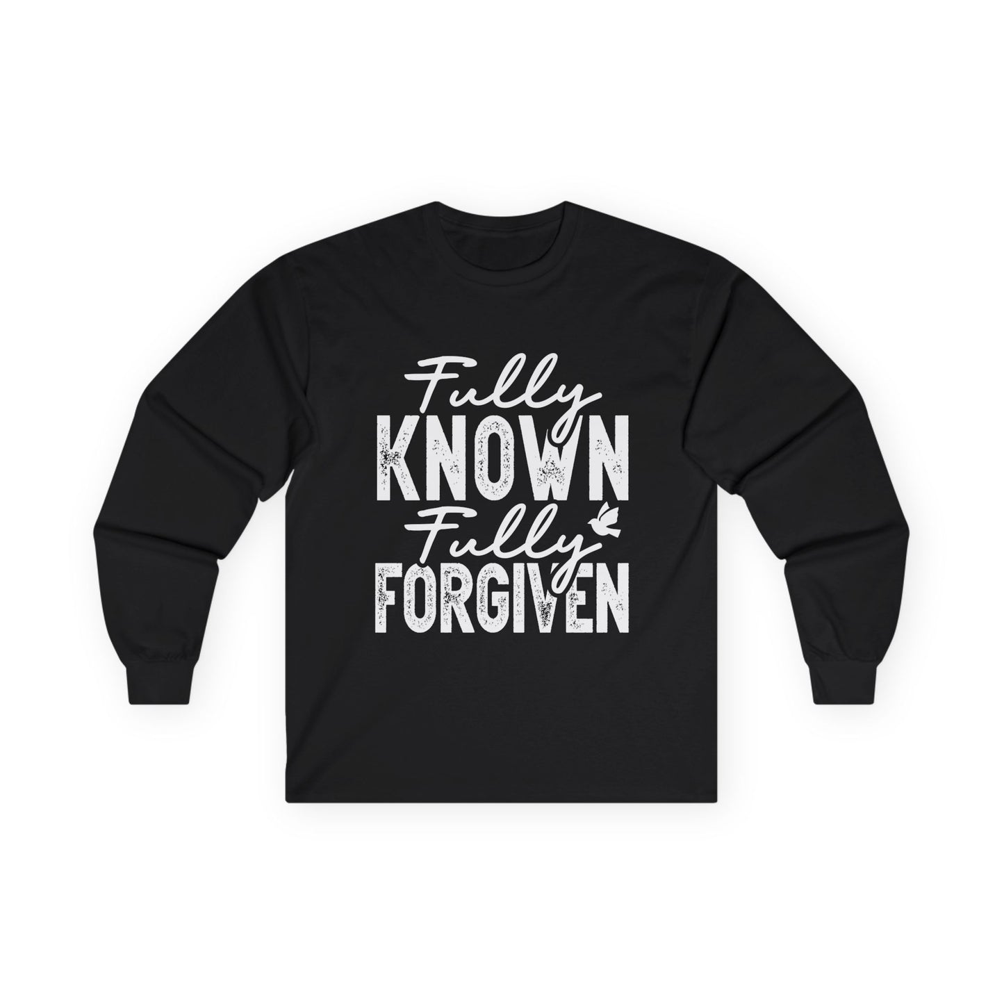 Fully Known Fully Forgiven Long Sleeve Tee - Unisex Cotton Shirt for Faith & Comfort