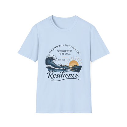 Resilience T-Shirt — "The Lord Will Fight for You" Exodus 14:14 Christian Tee