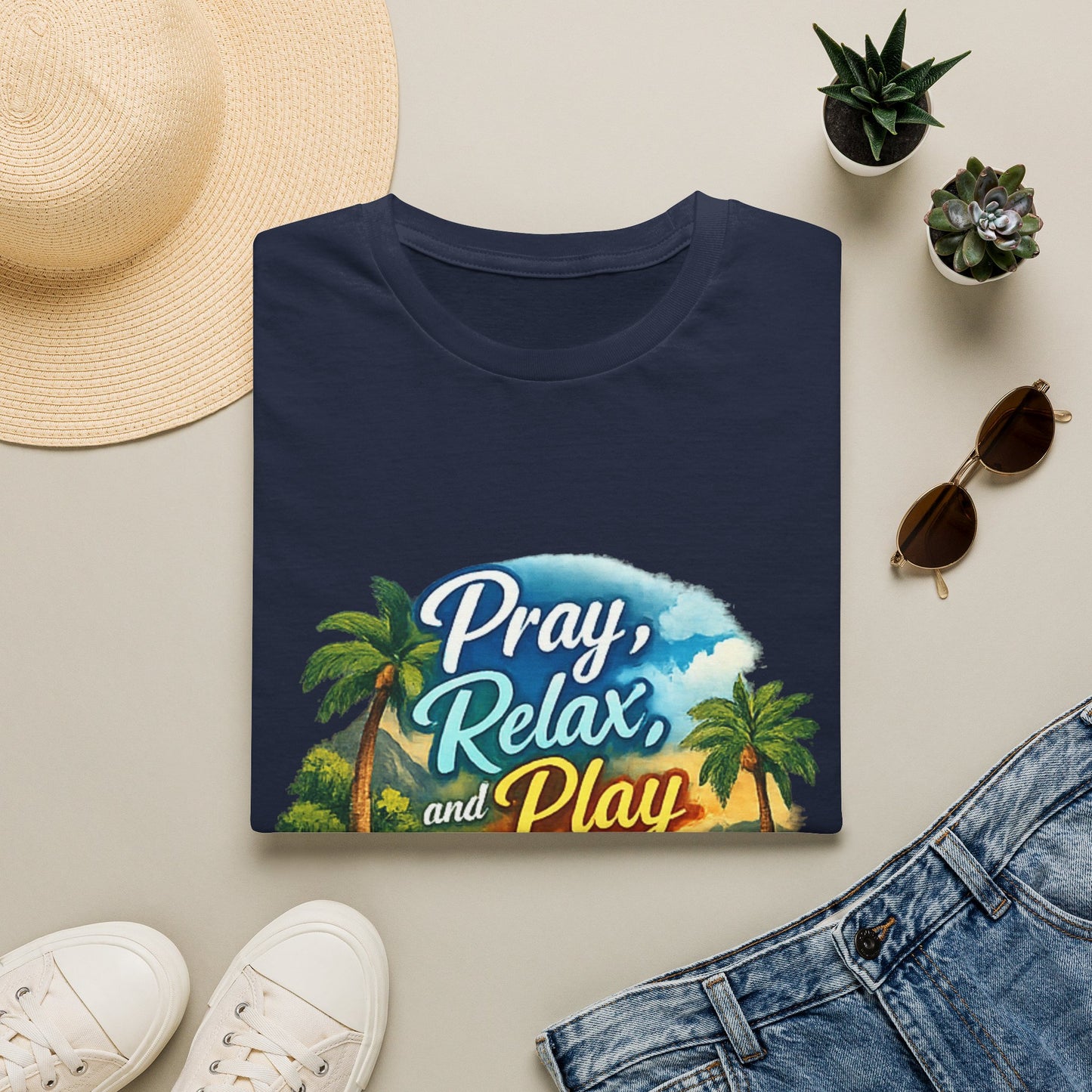 Pray, Relax & Play Beach T-Shirt