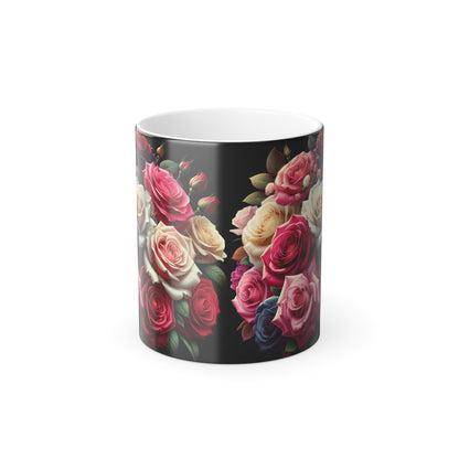 Color Morphing Floral Mug - 11oz - Elegant Rose Design for Home & Gifts
