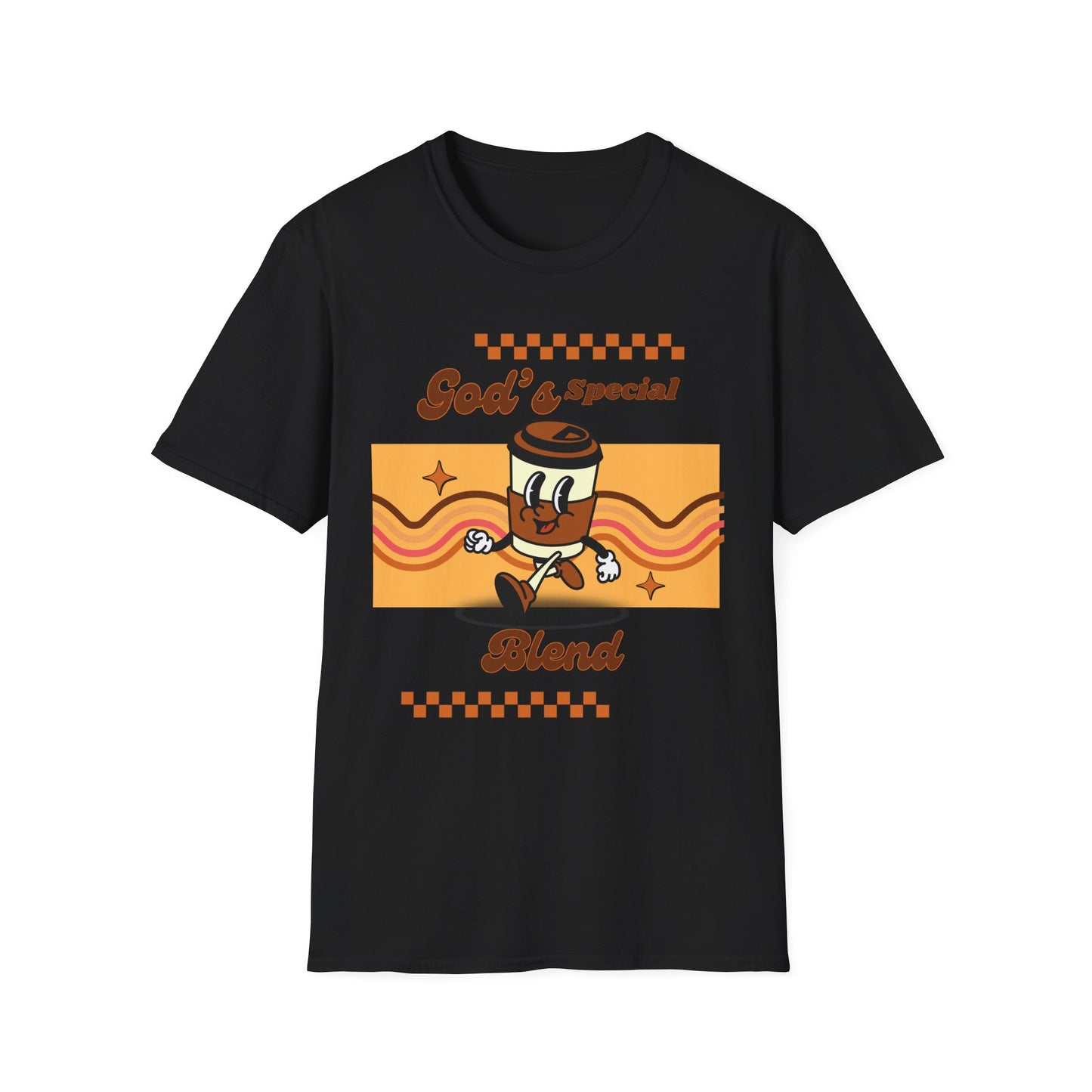 God's Special Blend Unisex Softstyle T-Shirt, Retro Coffee Tee, Fun Gift for Baristas, Casual Wear, Ideal for Birthdays