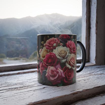 Color Morphing Floral Mug - 11oz - Elegant Rose Design for Home & Gifts