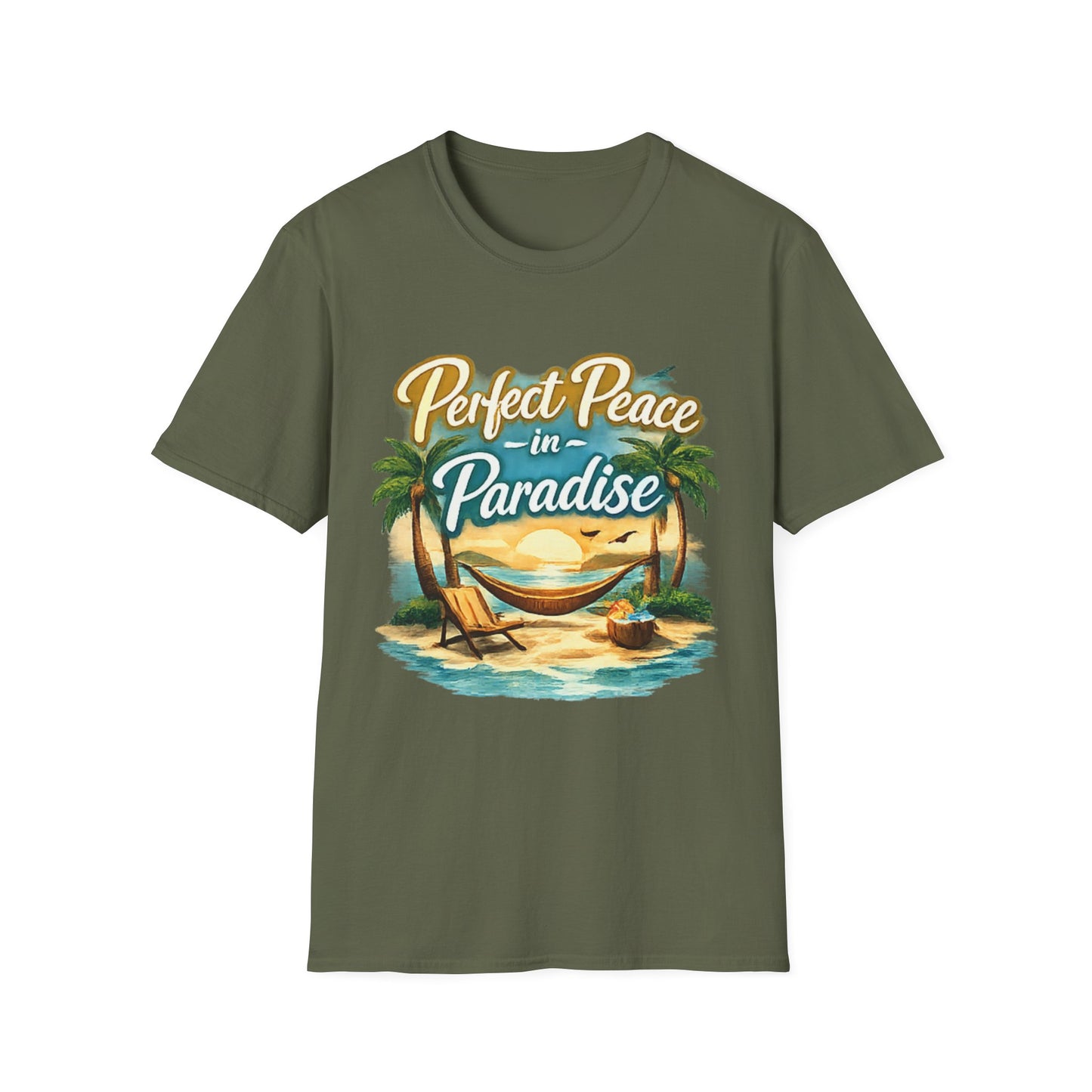 Perfect Peace in Paradise T-Shirt — Tropical Beach Graphic Tee