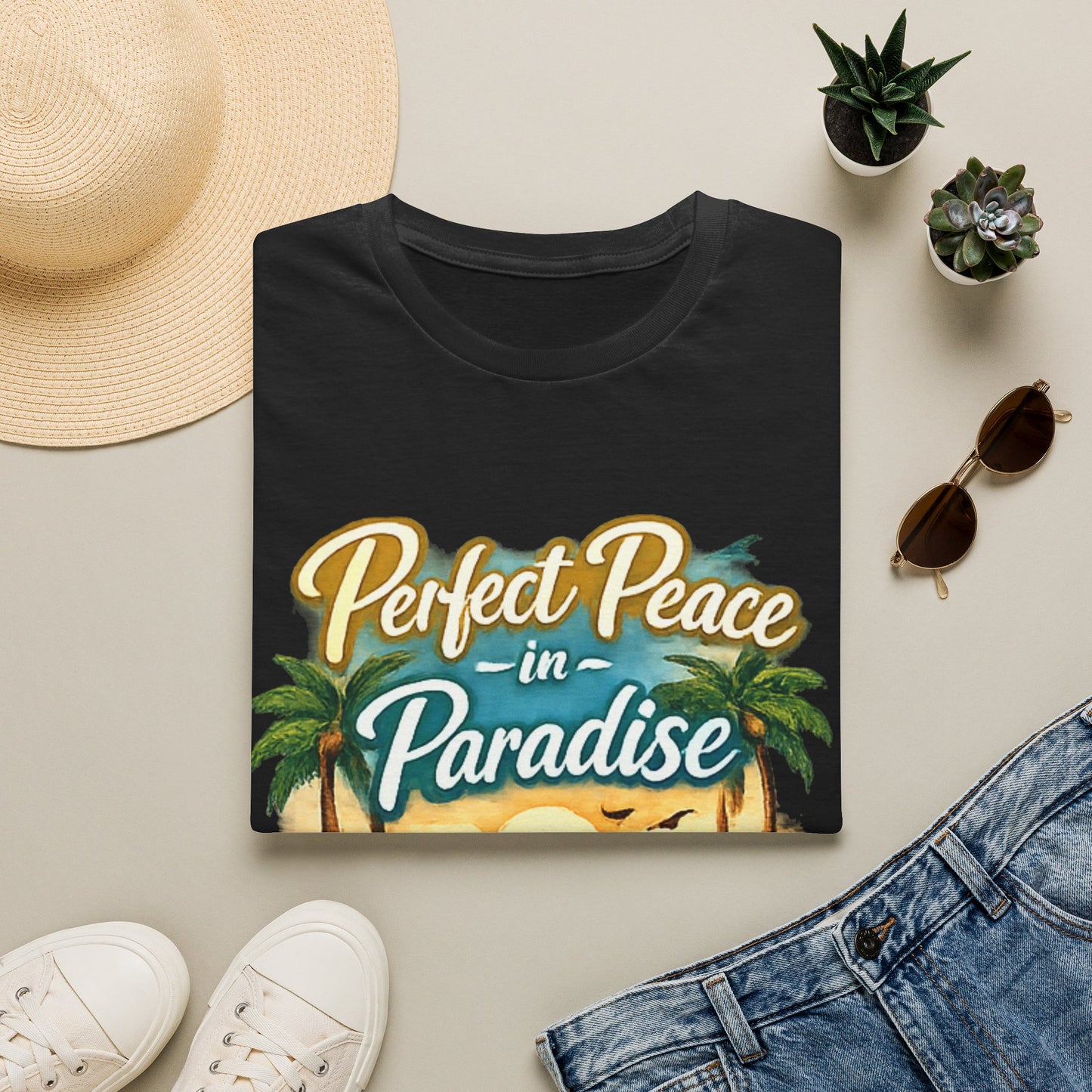 Perfect Peace in Paradise T-Shirt — Tropical Beach Graphic Tee