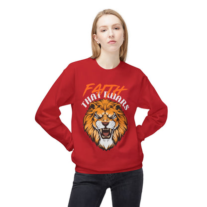 Lion Graphic Sweatshirt — "Faith That Roars" Bold Christian Crewneck