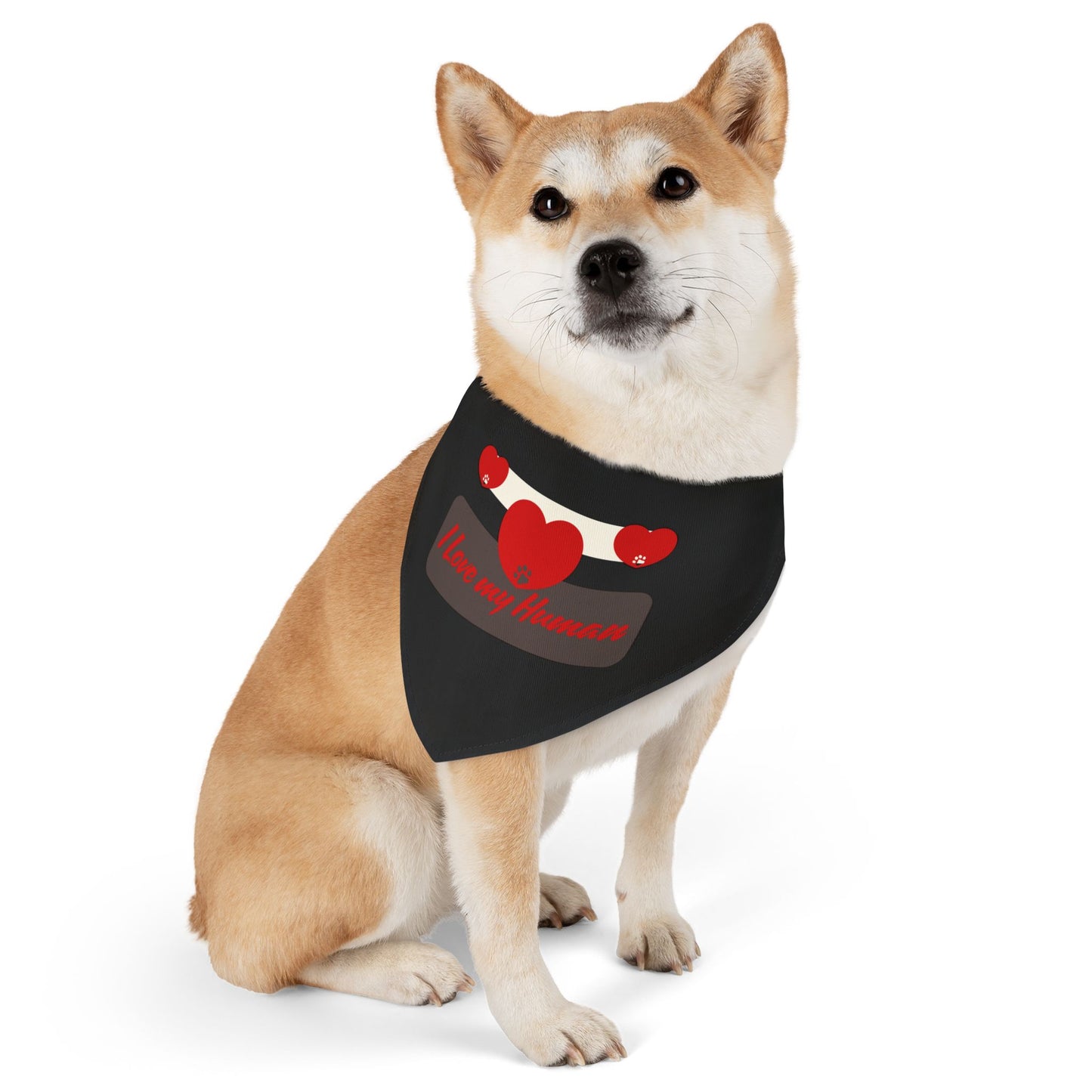 I Love my Human Pet Bandana Collar for Stylish Pets