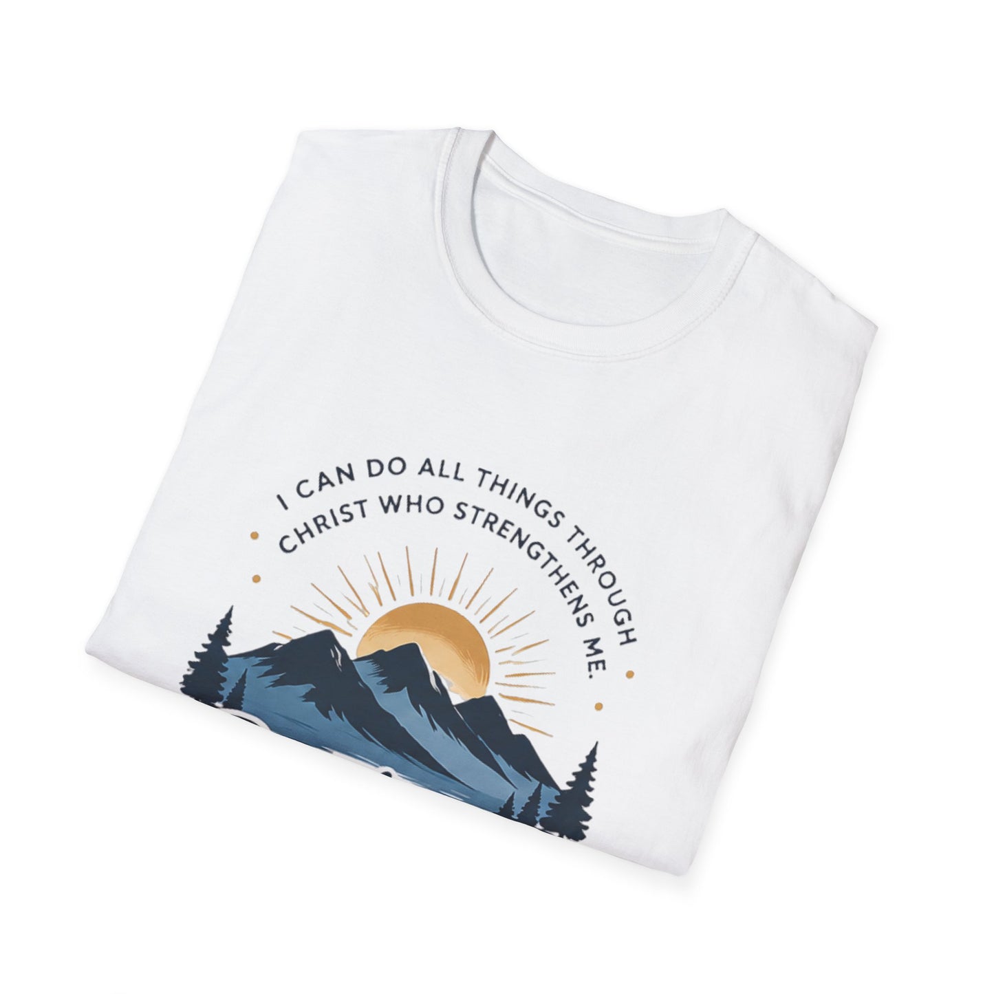 Resilience Mountain T‑Shirt — "I Can Do All Things Through Christ" Inspirational Christian Tee
