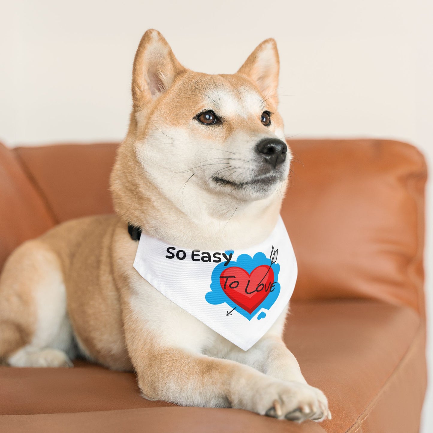 "So Easy To Love" -Cute Pet Bandana Collar - Design for Dogs