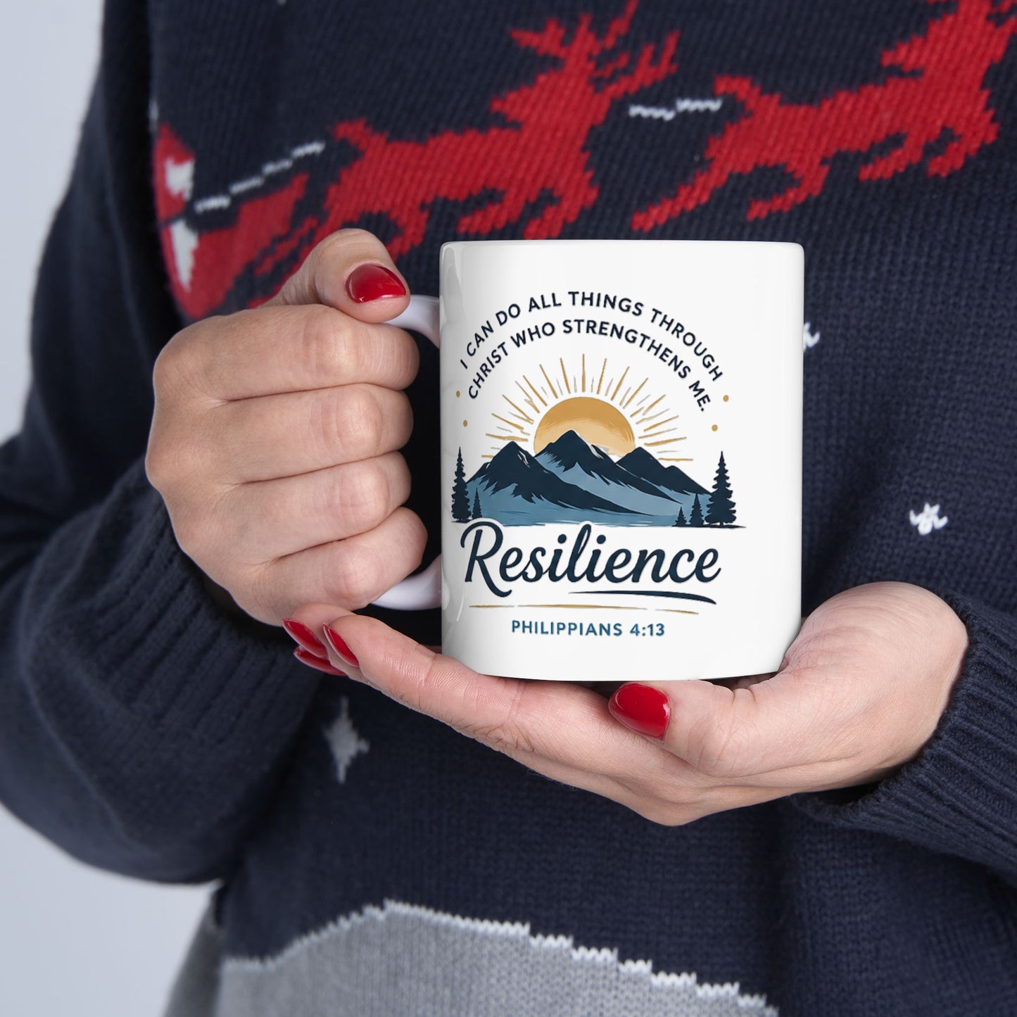 Resilience Mountain Ceramic Mug — Inspirational Camping Coffee Cup (11oz & 15oz)