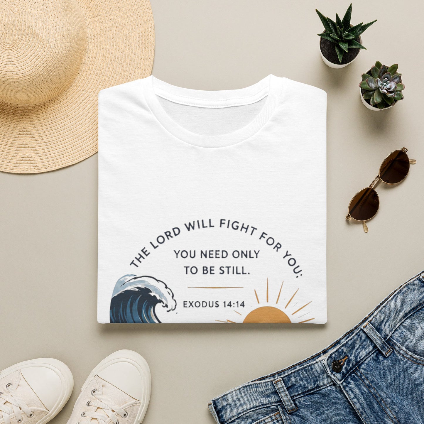 Resilience T-Shirt — "The Lord Will Fight for You" Exodus 14:14 Christian Tee