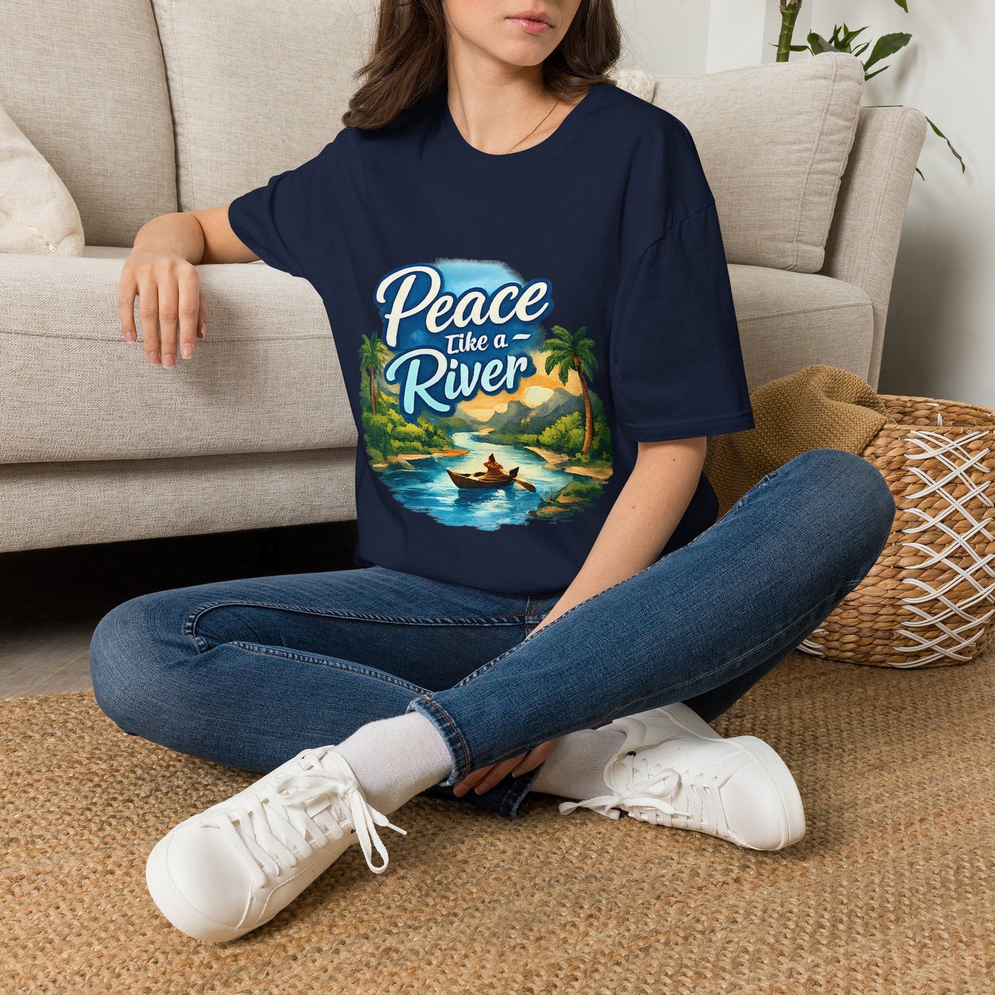 Peace Like a River T‑Shirt — Scenic River Prayer Tee