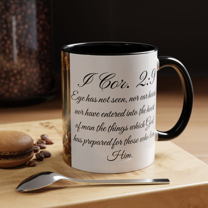 I Cor. 2:9 Heavenly Scripture Coffee Mug - 11oz & 15oz - Inspirational Design for Spiritual Moments