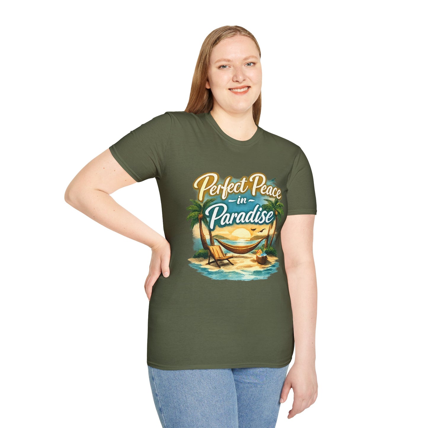 Perfect Peace in Paradise T-Shirt — Tropical Beach Graphic Tee